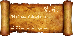 Nánai Adrián névjegykártya